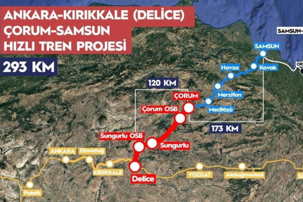 Ankara-Kırıkkale-&Ccedil;orum-Samsun Hızlı Demiryolu&rsquo;nda &ccedil;alışmalar s&uuml;r&uuml;yor